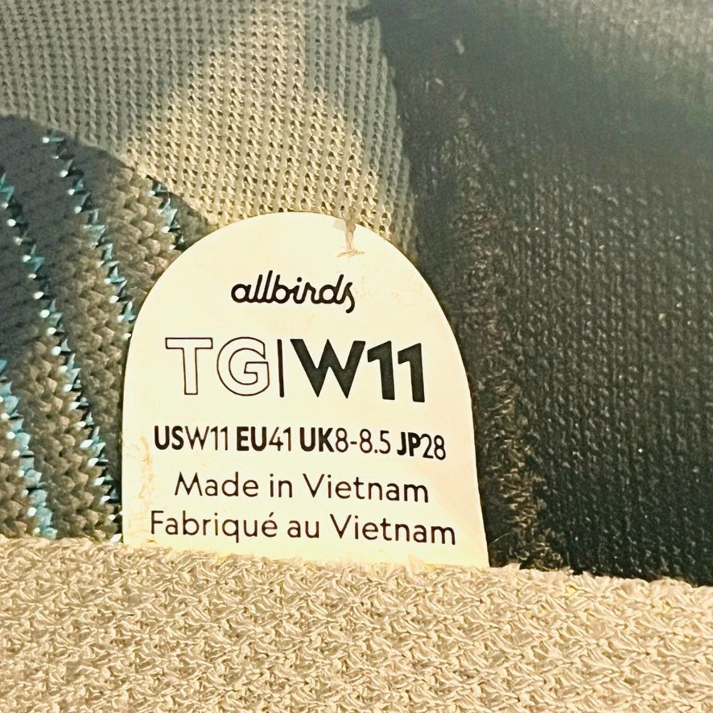 Allbirds Wool Runner Mizzles Women's Running Shoes Gray Teal Yellow Size 11 - Picture 8 of 9